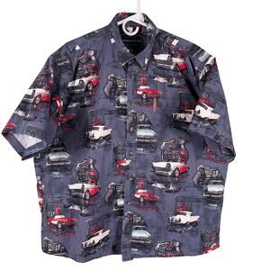 North‎ River Shirt Outfitter Men's XL Cotton Vintage Classic Cars Chevy Route 66